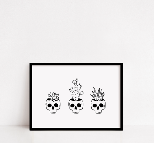 Skull Planter Trio Print