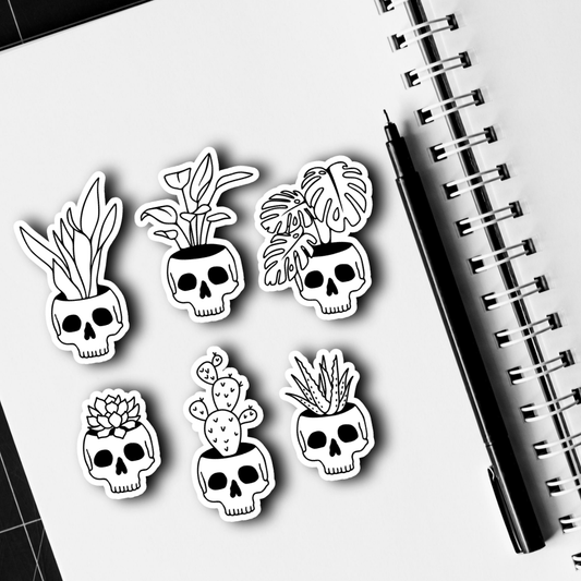 Skull Planter Sticker Pack