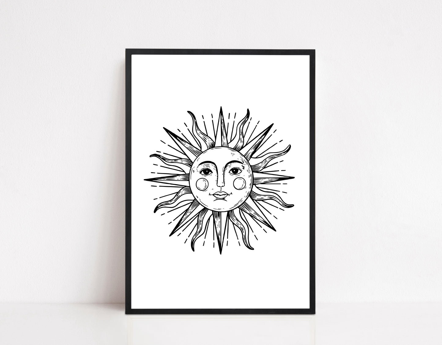 Sun and Moon Faces Print; Individual/Pair