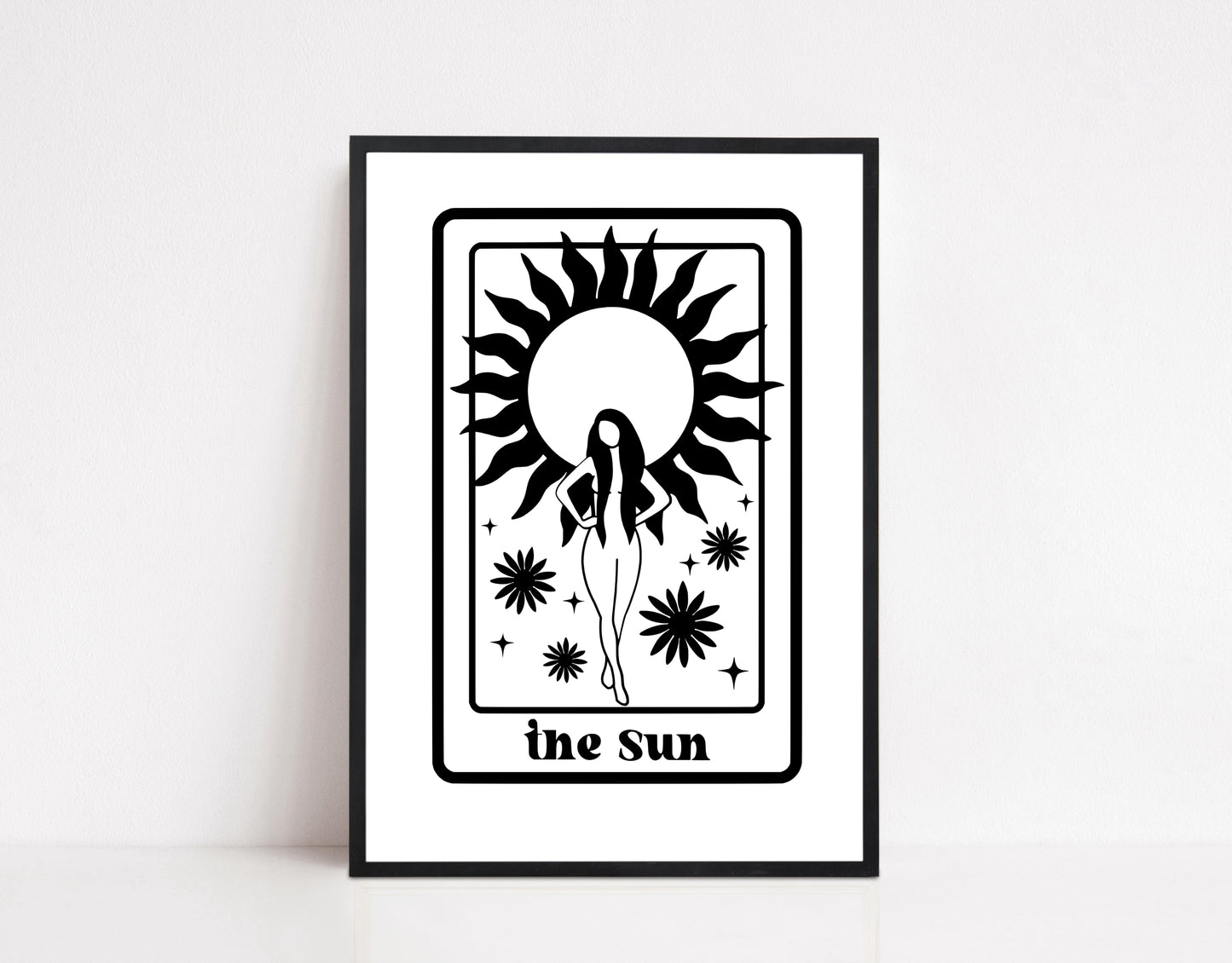 Minimal Tarot Sun and Moon Print; Individual/Pair