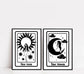 Minimal Tarot Sun and Moon Print; Individual/Pair