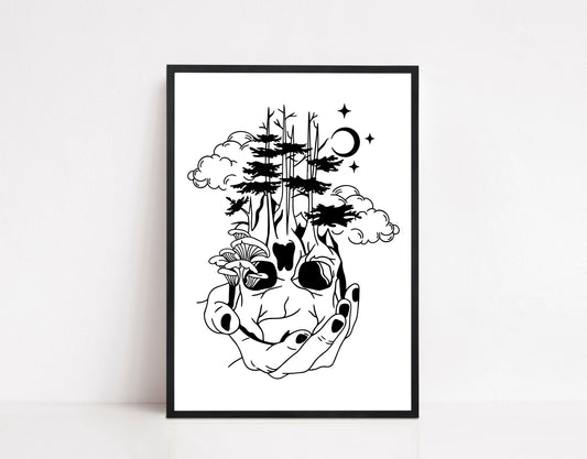 Forest Skull Print