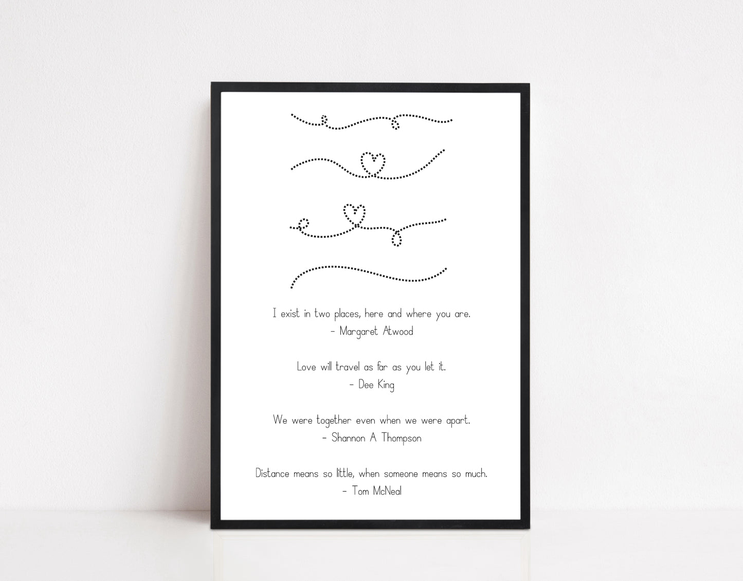 Personalised Map Print for Long Distance Relationships and Friendships