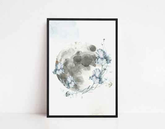 Watercolour Moon Print