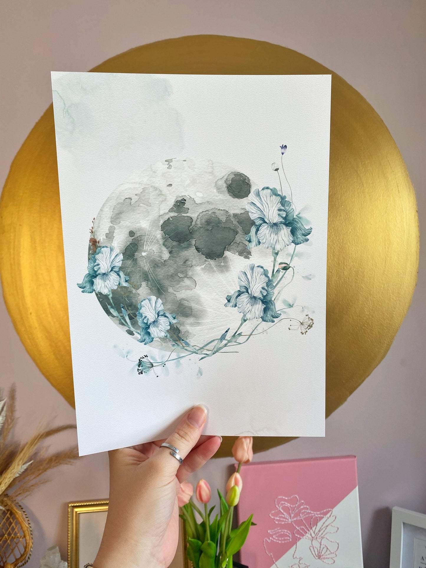 Watercolour Moon Print