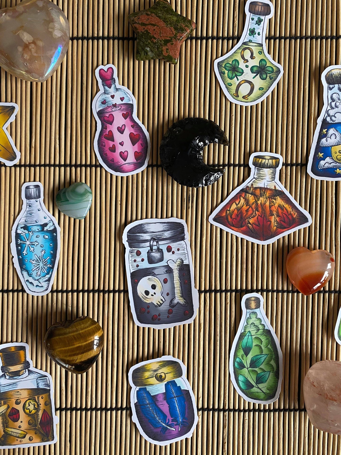 Potion Bottle Vinyl Sticker Pack; 12 Potions