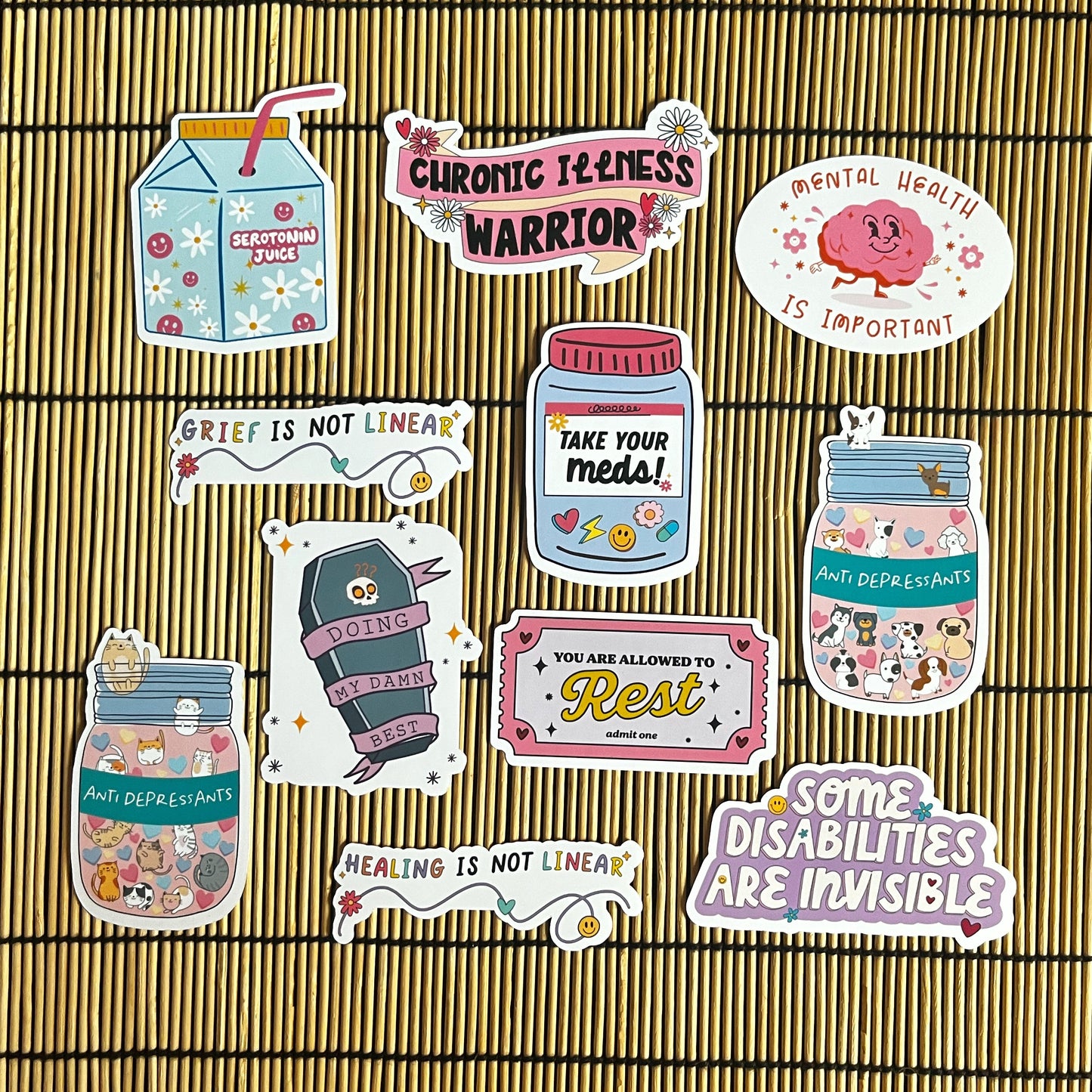 Pastel Health Stickers/ Sticker Pack