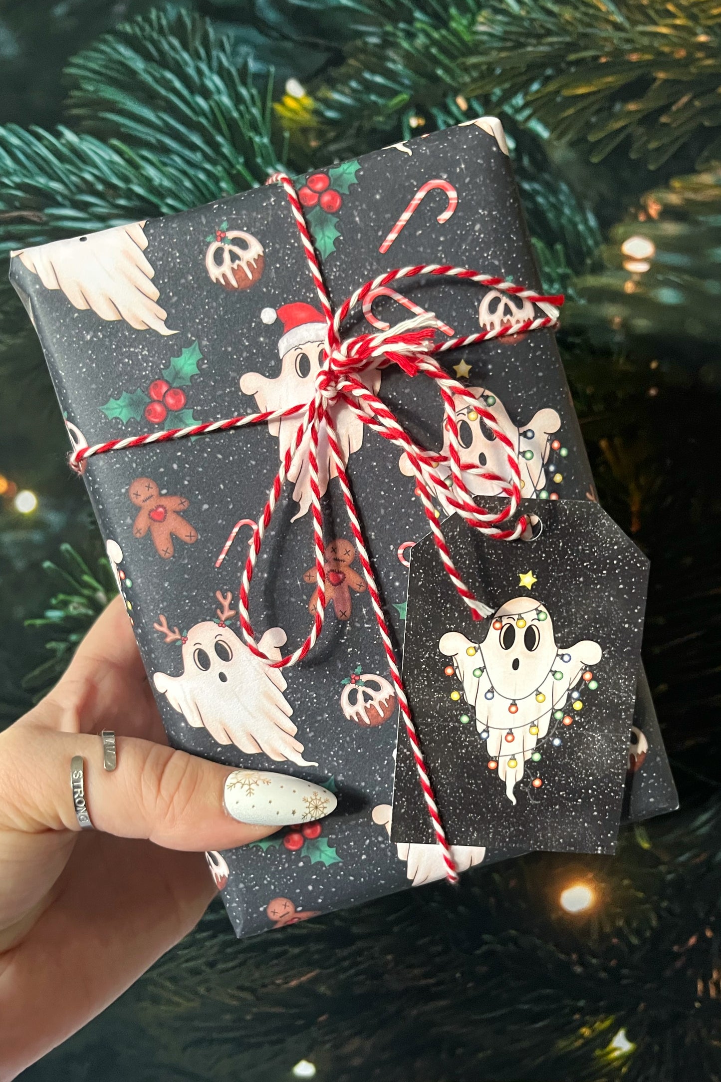 Christmas Spirits Wrapping Paper and Gift Tag