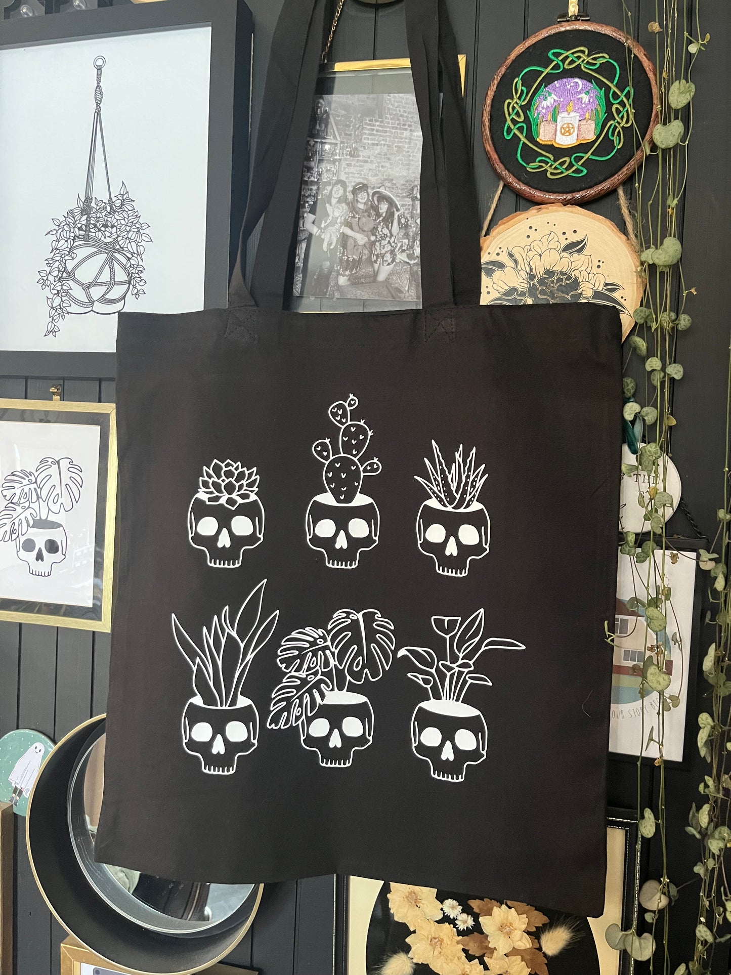 Skull Planter Tote Bag