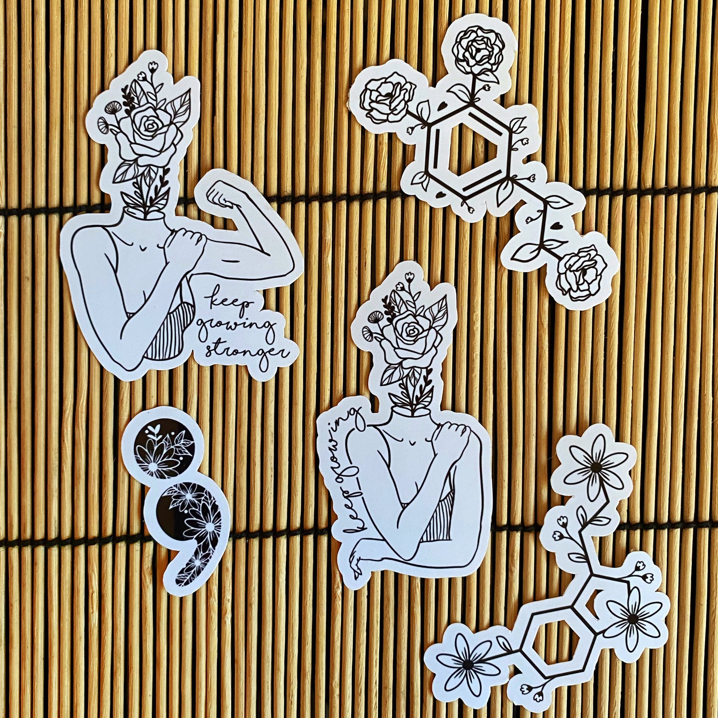 Floral Mental Health Sticker Pack