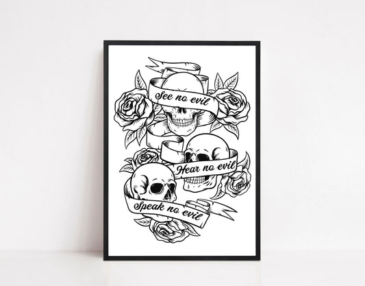 Three Wise Skulls Print